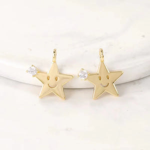 10PCS Star Charms Pendants Copper Zirconia DIY Jewelry Wedding Gift