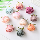 10PCS Silk Artificial Rose Head for DIY Wreaths Wedding Decoration