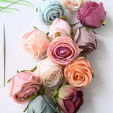 10PCS Silk Artificial Rose Head for DIY Wreaths Wedding Decoration