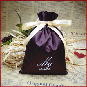 10PCS Silk Gift Bags with Ribbon Packaging Jewelry Satin Drawstring Pouch