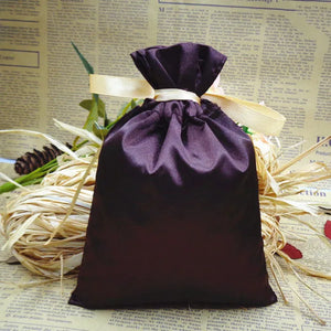 10PCS Silk Gift Bags with Ribbon Packaging Jewelry Satin Drawstring Pouch