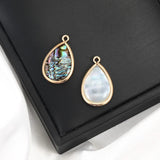 10PCS Small Golden Water Drop Charms Conch Shell Pendants for Jewelry Making