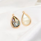 10PCS Small Golden Water Drop Charms Conch Shell Pendants for Jewelry Making