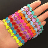 10PCS Smile Face Bracelet Colorful Candy Paint Chain Bracelet