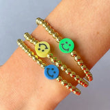 10PCS Smiley Face Clay Beads Bracelet Bohemian Femme Jewelry High Bracelets