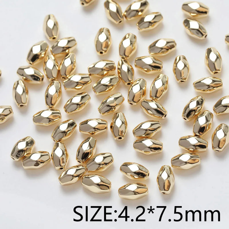 10PCS Spacer Beads Brass 14K Plated DIY Jewelry Making Accessories