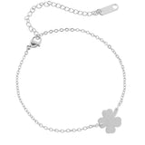 10PCS Stainless Steel Lucky Clover Heart Charm Bracelet For Women