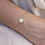 10PCS Stainless Steel Lucky Clover Heart Charm Bracelet For Women