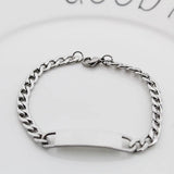 10PCS Stainless Steel Cuban Chain Bracelet for Engraving DIY