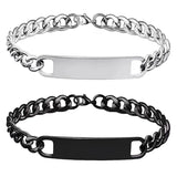 10PCS Stainless Steel Cuban Chain Bracelet for Engraving DIY