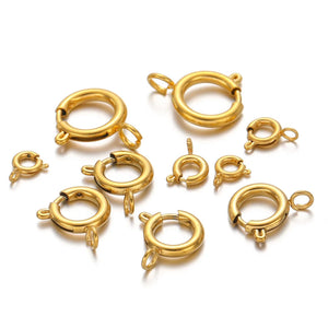 10PCS Stainless Steel Spring Ring Clasps Connectors DIY Jewelry Making