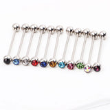 10PCS Industrial Piercing Barbell 14G Silver Crystal Ball Cartilage Ear Jewelry