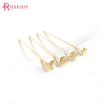 10PCS 18K Color Brass Flat Pins & Needles Jewelry Making Supplies