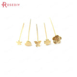 10PCS 18K Color Brass Flat Pins & Needles Jewelry Making Supplies