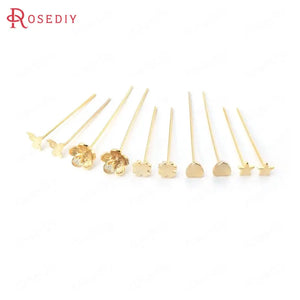 10PCS 18K Color Brass Flat Pins & Needles Jewelry Making Supplies