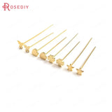 10PCS 18K Color Brass Flat Pins & Needles Jewelry Making Supplies