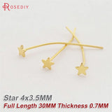 10PCS 18K Color Brass Flat Pins & Needles Jewelry Making Supplies