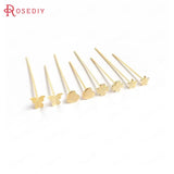 10PCS 18K Color Brass Flat Pins & Needles Jewelry Making Supplies
