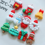 10PCS Striped Christmas Tree Charms DIY Jewelry Pendants