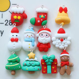10PCS Striped Christmas Tree Charms DIY Jewelry Pendants