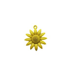 10PCS Sunflowers Metal Pendants 3D Flower Enamel Charms for DIY Jewelry Making
