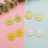 10PCS Sunflowers Metal Pendants 3D Flower Enamel Charms for DIY Jewelry Making