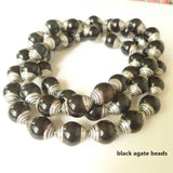 10PCS Tibetan Beads Capped Natural Stone Agates Lapis Beads Nepal Hand Beads