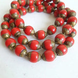 10PCS Tibetan Resin Hand Beads Red 10-11mm Nepal Beads TSB0288