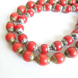 10PCS Tibetan Resin Hand Beads Red 10-11mm Nepal Beads TSB0288