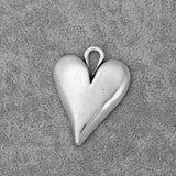 10PCS Tibetan Silver Heart Love Charms Big Hole Pendants for Jewelry Making