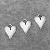 10PCS Tibetan Silver Heart Love Charms Big Hole Pendants for Jewelry Making