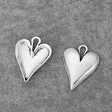 10PCS Tibetan Silver Heart Love Charms Big Hole Pendants for Jewelry Making
