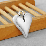 10PCS Tibetan Silver Heart Love Charms Big Hole Pendants for Jewelry Making
