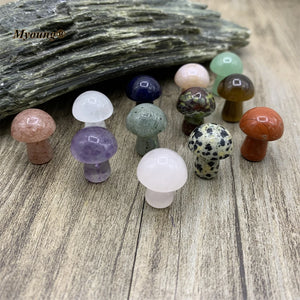 10PCS Natural Quartz Crystal Mushroom Charms