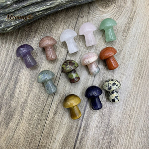 10PCS Natural Quartz Crystal Mushroom Charms