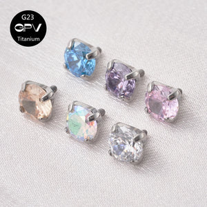 10PCS Titanium G23 0.9mm Thread Stud Lip/Nose Jewelry