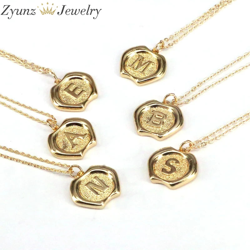 10PCS Top Letters Necklace Alphabet Initial Pendant Necklace Daily Jewelry
