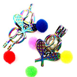 10PCS Tennis Racket Pearl Cage Locket Aromatherapy Diffuser Pendant