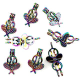 10PCS Tennis Racket Pearl Cage Locket Aromatherapy Diffuser Pendant