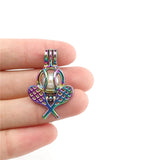 10PCS Tennis Racket Pearl Cage Locket Aromatherapy Diffuser Pendant