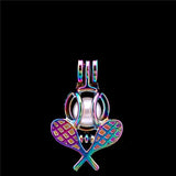 10PCS Tennis Racket Pearl Cage Locket Aromatherapy Diffuser Pendant