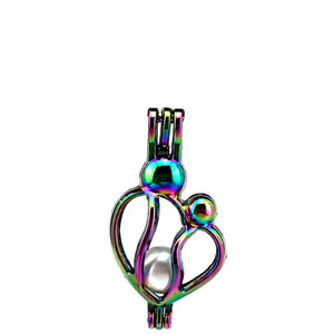 10PCS Heart Pearl Cage Locket Pendant Aromatherapy Diffuser Gift Necklace