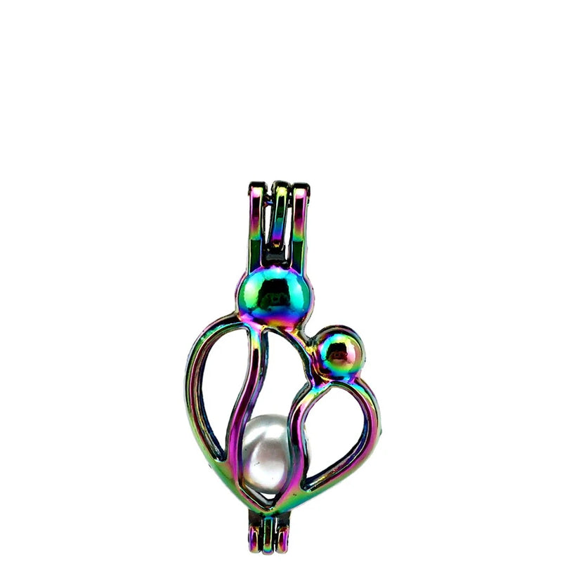 10PCS Heart Pearl Cage Locket Pendant Aromatherapy Diffuser Gift Necklace