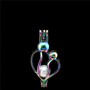 10PCS Heart Pearl Cage Locket Pendant Aromatherapy Diffuser Gift Necklace