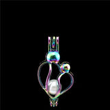 10PCS Heart Pearl Cage Locket Pendant Aromatherapy Diffuser Gift Necklace