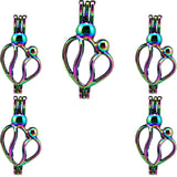 10PCS Heart Pearl Cage Locket Pendant Aromatherapy Diffuser Gift Necklace