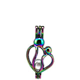 10PCS Heart Pearl Cage Locket Pendant Aromatherapy Diffuser Gift Necklace