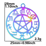 10PCS Constellation Round Charm DIY Necklace Stainless Steel Pendant