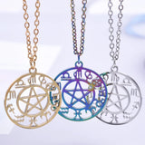 10PCS Constellation Round Charm DIY Necklace Stainless Steel Pendant