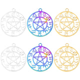 10PCS Constellation Round Charm DIY Necklace Stainless Steel Pendant